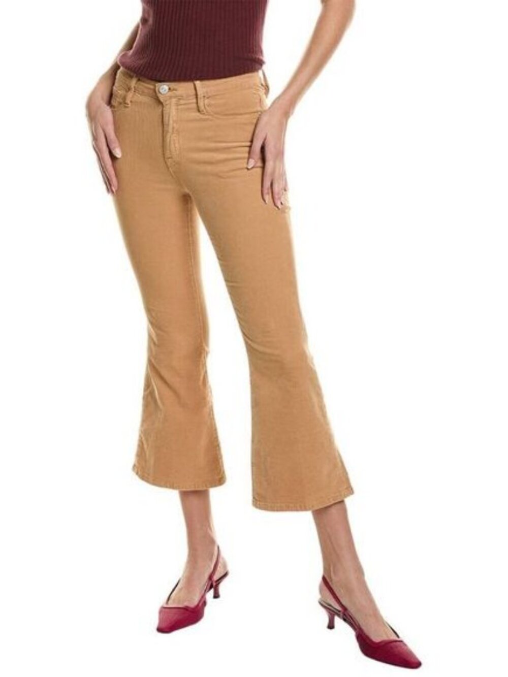 Frame Denim Le Crop Light Camel Flare Corduroy Pant